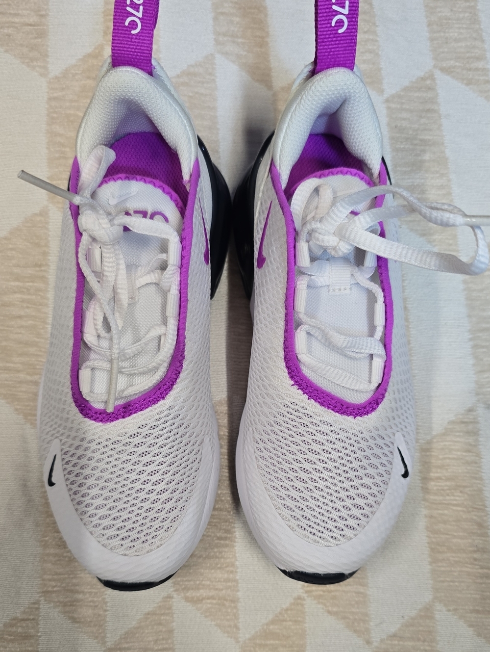 Nike Kids White & Purple Training Sneakers